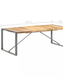 Jídelní stoly Jídelní stůl hnědá / šedá Dekorhome 220x100x75 cm