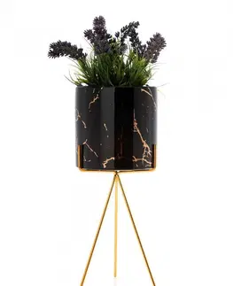 Květináče a truhlíky DekorStyle Květináč na stojanu Emma 32 cm černý