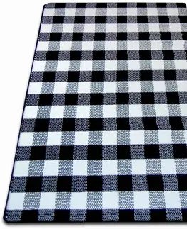 Koberce a koberečky Dywany Lusczow Kusový koberec SKETCH HARRY bílý / černý - kostkovaný, velikost 120x170
