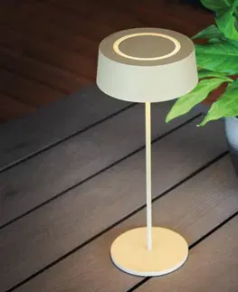 Venkovní osvětlení terasy Eco-Light LED stolní lampa Cocktail, na baterii, dim, zlatá