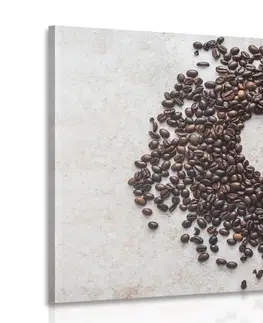 Obrazy jídla a nápoje Obraz srdce z kávových zrn