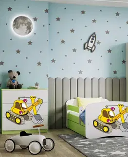 Dětský nábytek Kocot kids Dětská skříň Babydreams 90 cm bagr zelená