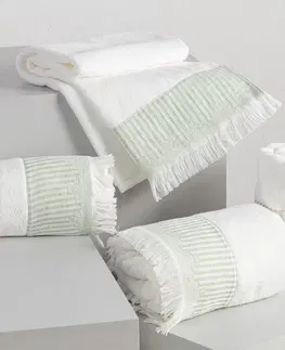 Ručníky Sada ručníků Trevor 3ks bílá zelená