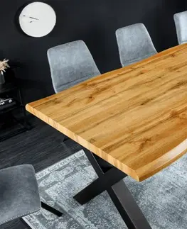 Jídelní stoly LuxD Designový jídelní stůl Kaniesa 180 cm hnědý - vzor divoký dub - otevřené balení