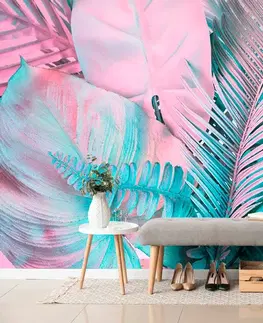 Samolepící tapety Samolepící tapeta palmové listy v neobyčejných barvách