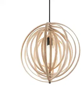 Designová závěsná svítidla Závěsný lustr Ideal Lux Disco SP1 138275 imitace dřeva 50cm  
