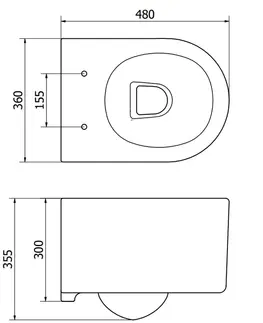 Záchody MEXEN/S Sofia Závěsná WC mísa včetně sedátka s slow-slim, z duroplastu, černá matná 30541085