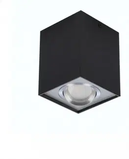 Moderní bodová svítidla Stropní bodové přisazené svítidlo AZzardo Eloy 1 black/aluminium AZ0930 GU10 1x50W IP20 9,5cm hranaté černo-hliníkové
