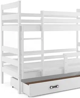 Postele BMS Dětská patrová postel ERYK | bílá Barva: bílá / šedá, Rozměr: 160 x 80 cm