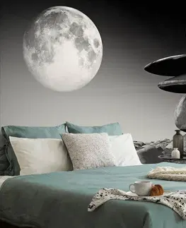 Samolepící tapety Samolepící tapeta kameny v černobílém měsíčním světle