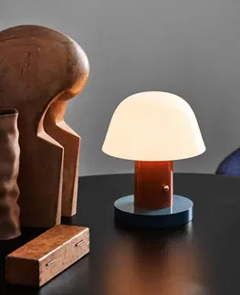 Venkovní osvětlení terasy &Tradition &Tradiční akumulátorová stolní lampa Setago JH27, rezavá/modrošedá