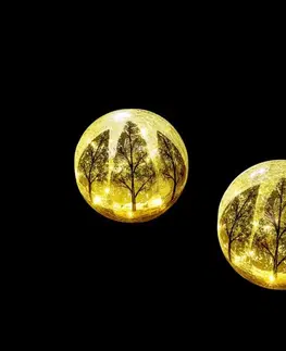 Svíčky a světelné dekorace LED skleněná koule "Zlatý podzim"