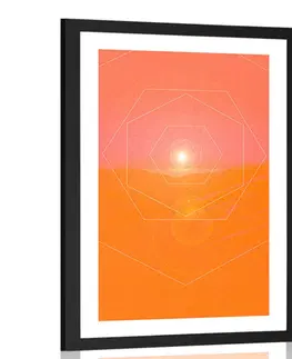 Motivy z naší dílny Plakát s paspartou šestiúhelníková abstrakce