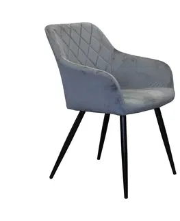 Jídelní židle Jídelní židle DIAMANT šedý samet