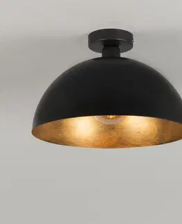 Stropni svitidla Průmyslové stropní svítidlo černé se zlatem 35 cm - Magna