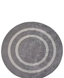 Koberce a koberečky Conceptum Hypnose Kulatý koberec Silver 140 cm šedý