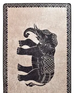 Koberce a koberečky Conceptum Hypnose Koberec Elephant 80x200 cm béžový/černý