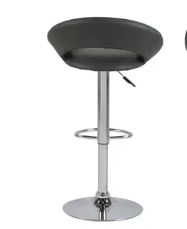 Barové židle Dkton Designová barová židle Navi šedá a chromová