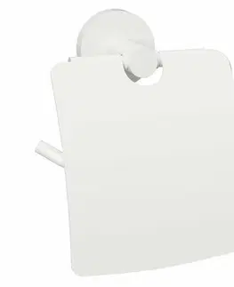 WC štětky Sapho XR732W X-Round White držák toaletního papíru s krytem, bílá