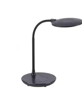 LED stolní lampy LEUCHTEN DIREKT is JUST LIGHT LED stolní lampa, černá, krokově stmívatelné, CCT, vč. nabíjení pro telefony 3000-5500K