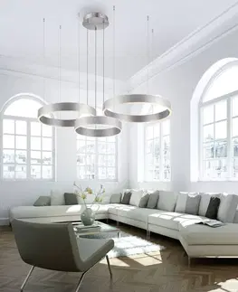 Závěsná světla Paul Neuhaus Paul Neuhaus Sculli LED závěsné svítidlo, stříbrné