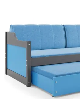 Postele BMS Dětská postel s přistýlkou DAWID | šedá 90 x 200 cm Barva: Modrá