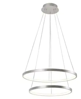 Designová závěsná svítidla JUST LIGHT LEUCHTEN DIRECT LED závěsné svítidlo, stříbrná, kruhové, průměr 50cm 3000K LD 11525-21
