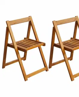 Zahradní křesla a židle Skládací zahradní židle 2 ks hnědá