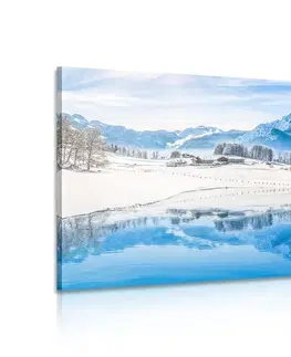 Obrazy přírody a krajiny Obraz zasněžená krajina v Alpách