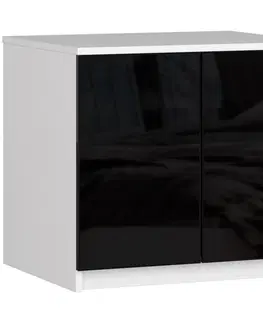 Šatní skříně Ak furniture Nástavec na skříň Star 60 cm bílý/černý lesk