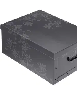 Úložné boxy Úložný box s víkem Ornament 51 x 37 x 24 cm, šedá