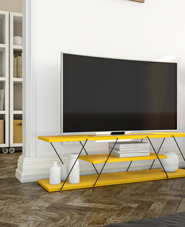 TV stolky TV stolek ANABELA, žlutá/černá