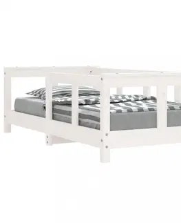 Dětské pokoje Dětská postel bílá 70 x 140 cm masivní borové dřevo