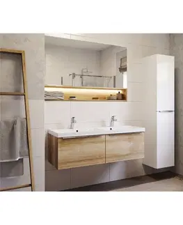 Koupelnový nábytek MEREO Mailo, koupelnová skříňka s umyvadlem z litého mramoru 101 cm, bílá, chrom madlo CN512M