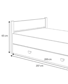 Postele ArtAdrk Jednolůžková postel MARCELLO | 90 x 200 cm Provedení: s úložným prostorem