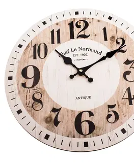 Hodiny Dřevěné nástěnné hodiny Chef le Normand, pr. 34 cm