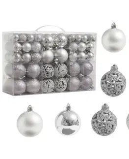 Vánoční dekorace 4Home Sada vánočních ozdob Noel 100 ks, stříbrná