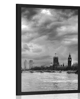 Černobílé Plakát jedinečný Londýn v černobílém provedení