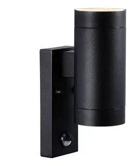 Venkovní nástěnná svítidla s čidlem pohybu Nordlux Venkovní světlo Tin Maxi Double senzor, černá