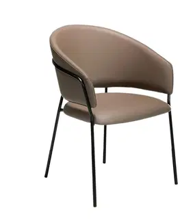 Luxusní jídelní židle Estila Moderní jídelní židle Vita Naturale z eko-kůže norková 81cm