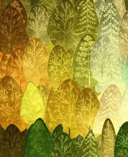 Tapety příroda Tapeta zelené asymetrické stromy