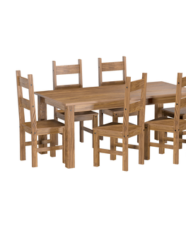 Jídelní sestavy Jídelní stůl 178x92 + 6 židlí EL DORADO dub antik
