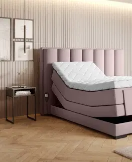 Postele Elektrická polohovací boxspringová postel VERONA Eltap Lukso 24 - růžová