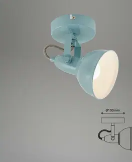 Industriální bodová svítidla BRILONER Bodové nástěnné a stropní svítidlo, pr. 10 cm, max. 40 W, mentolová-bílé BRILO 2049-010