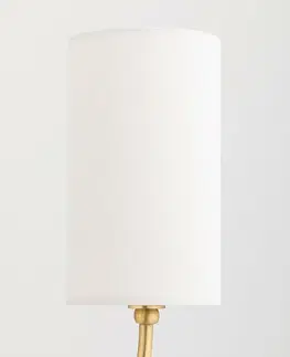 Klasická nástěnná svítidla HUDSON VALLEY nástěnné svítidlo HARLEM ocel/textil staromosaz/bílá E14 1x40W 6800-AGB-CE