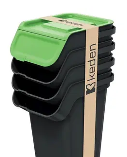 Odpadkové koše Prosperplast Sada 4 odpadkových košů KADDI s filtrem 4 x 25 L černá