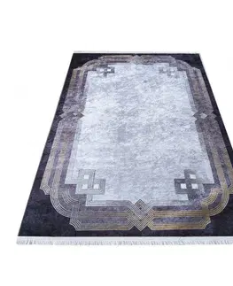 Moderní koberce Vícebarevný vzorovaný koberec se zlatým vzorem
