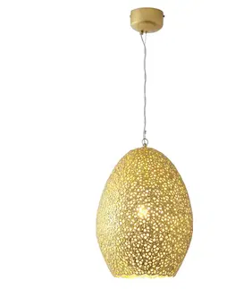 Závěsná světla Holländer Závěsné svítidlo Cavalliere, zlatá barva, Ø 34 cm