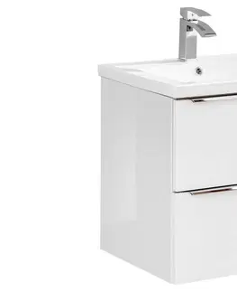 Koupelnový nábytek Comad Umyvadlová skříňka Capri 820 2S bílý lesk/dub kraft zlatý