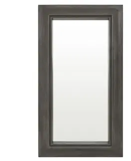 Luxusní a designová zrcadla Estila Luxusní obdélníkové zrcadlo Lucia s rámem z akáciového dřeva v šedé barvě s přírodní kresbou 180 cm